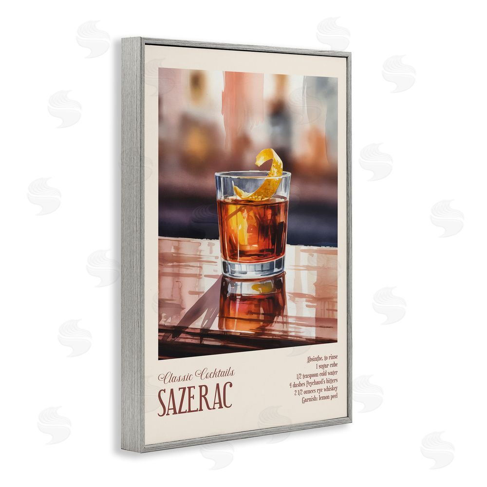 Andreas Magnusson Sazerac on Reflective Surface Gray Framed Giclee Wall Art Print