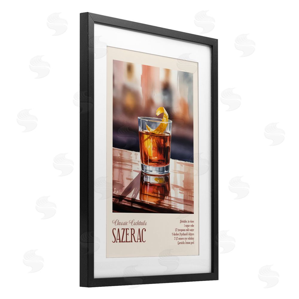 Andreas Magnusson Sazerac on Reflective Surface Black Framed Print Under Glass Wall Art