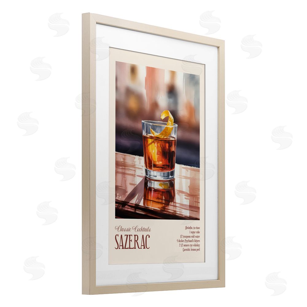 Andreas Magnusson Sazerac on Reflective Surface Brown Framed Print Under Glass Wall Art