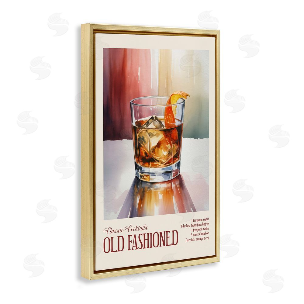 Andreas Magnusson Old Fashioned on Surface Gold Floating Frame Canvas Wall Art Print