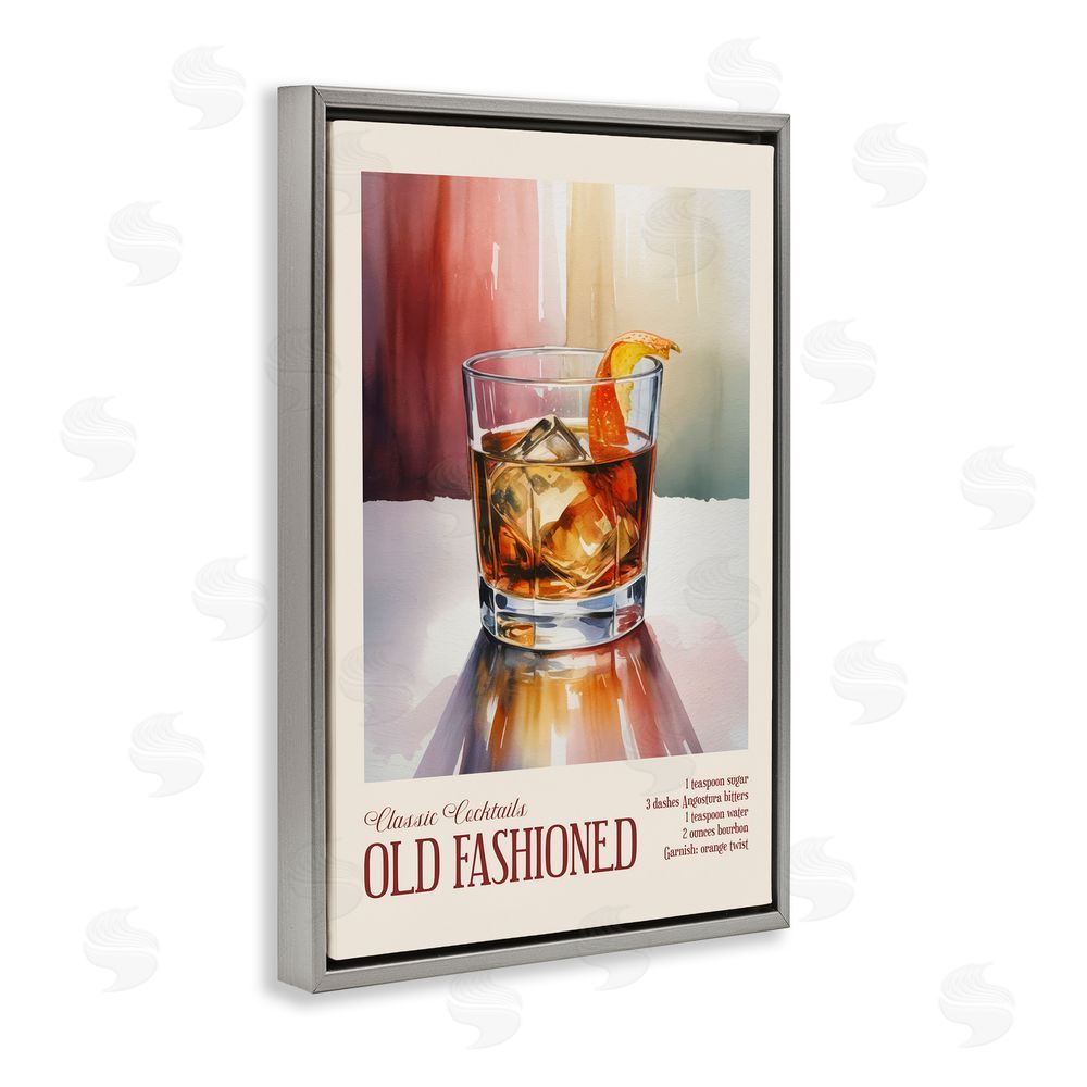 Andreas Magnusson Old Fashioned on Surface Gray Floating Frame Canvas Wall Art Print