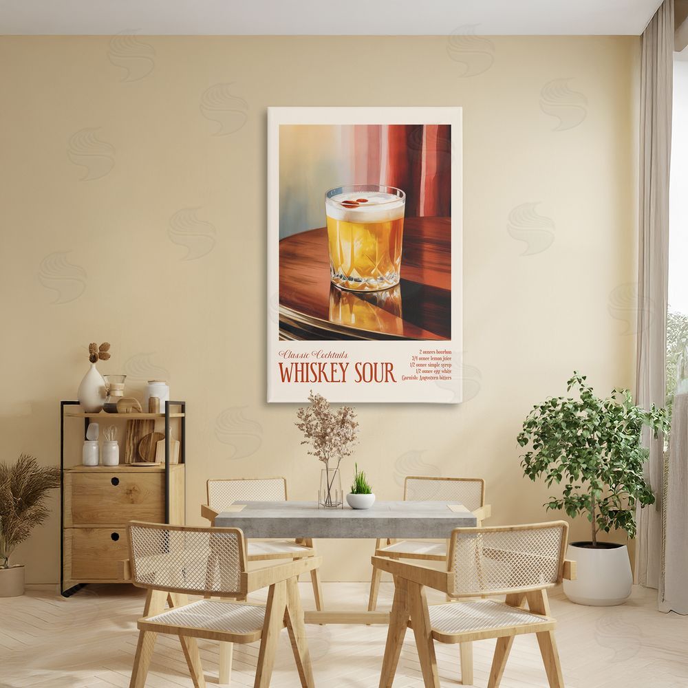 Andreas Magnusson Whiskey Sour on Table Stretched Canvas Wall Art Print in Room