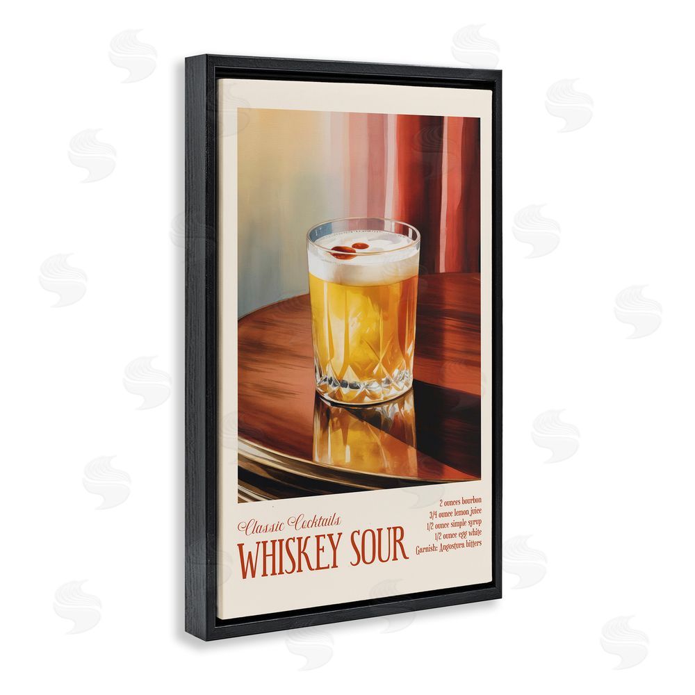 Andreas Magnusson Whiskey Sour on Table Black Floating Frame Canvas Wall Art Print