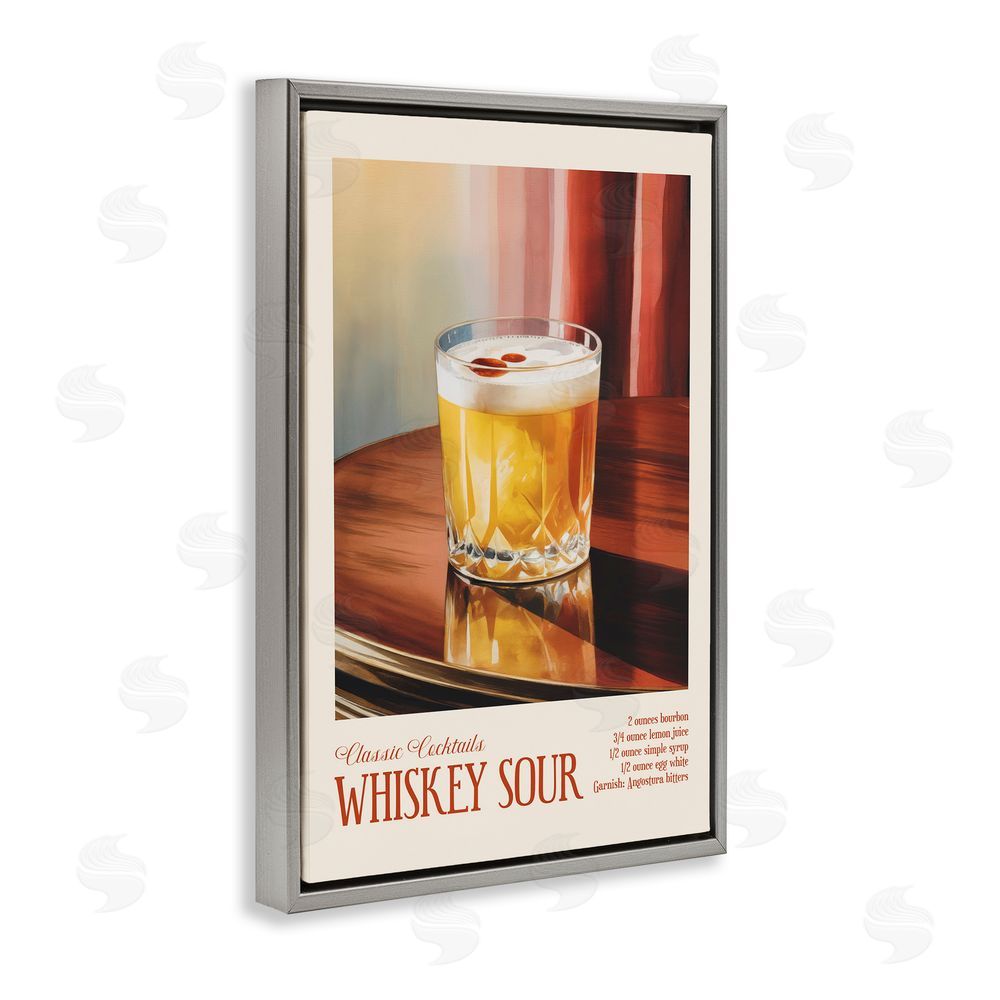 Andreas Magnusson Whiskey Sour on Table Gray Floating Frame Canvas Wall Art Print
