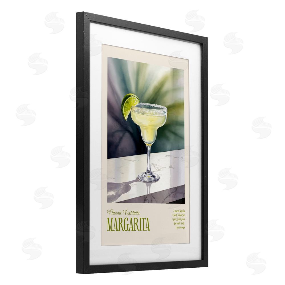 Andreas Magnusson Margarita on Marble Black Framed Print Under Glass with Mat Wall Art