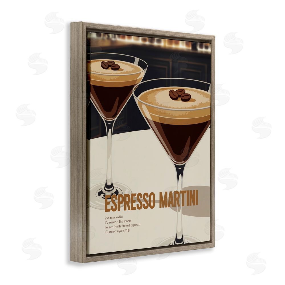 Andreas Magnusson Sleek Modern Espresso Martini Brown Floating Frame Canvas Wall Art Print