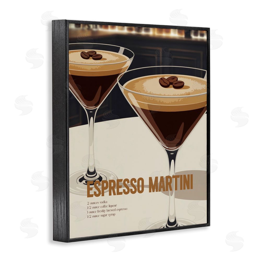 Andreas Magnusson Sleek Modern Espresso Martini Black Framed Giclee Wall Art Print