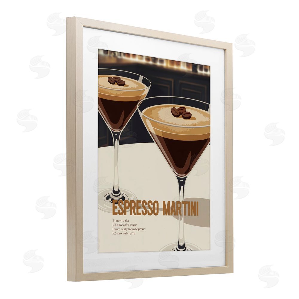 Andreas Magnusson Sleek Modern Espresso Martini Brown Framed Print Under Glass Wall Art