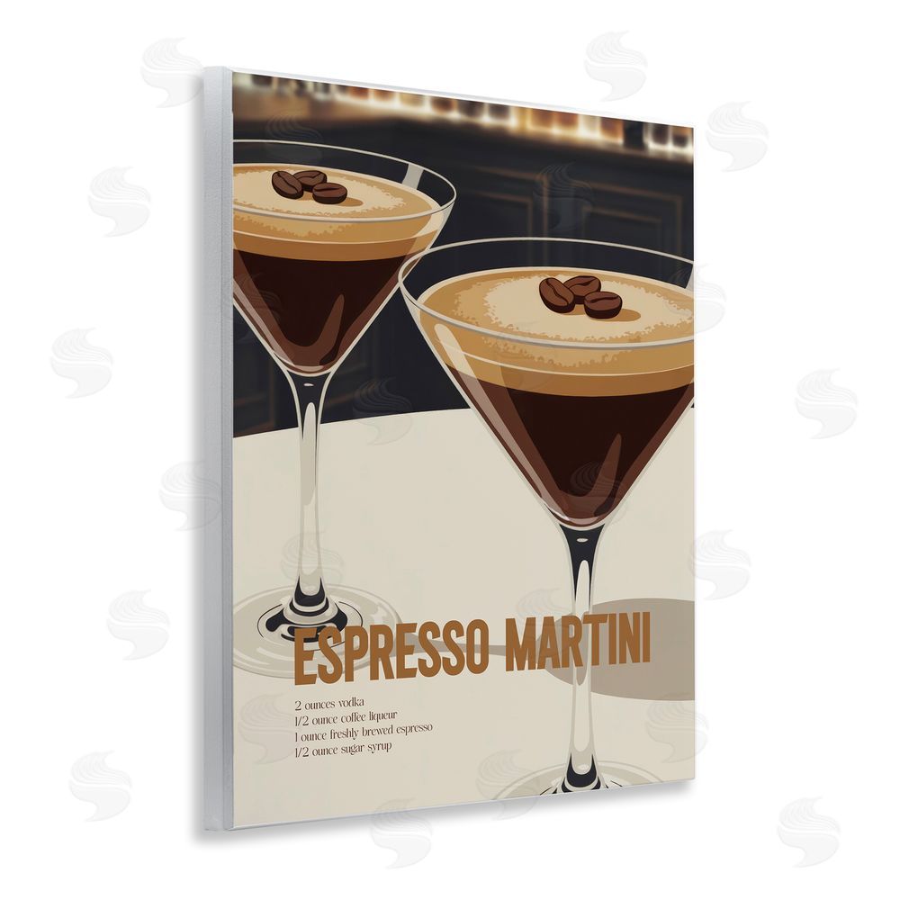 Andreas Magnusson Sleek Modern Espresso Martini Wooden Wall Plaque Art Print