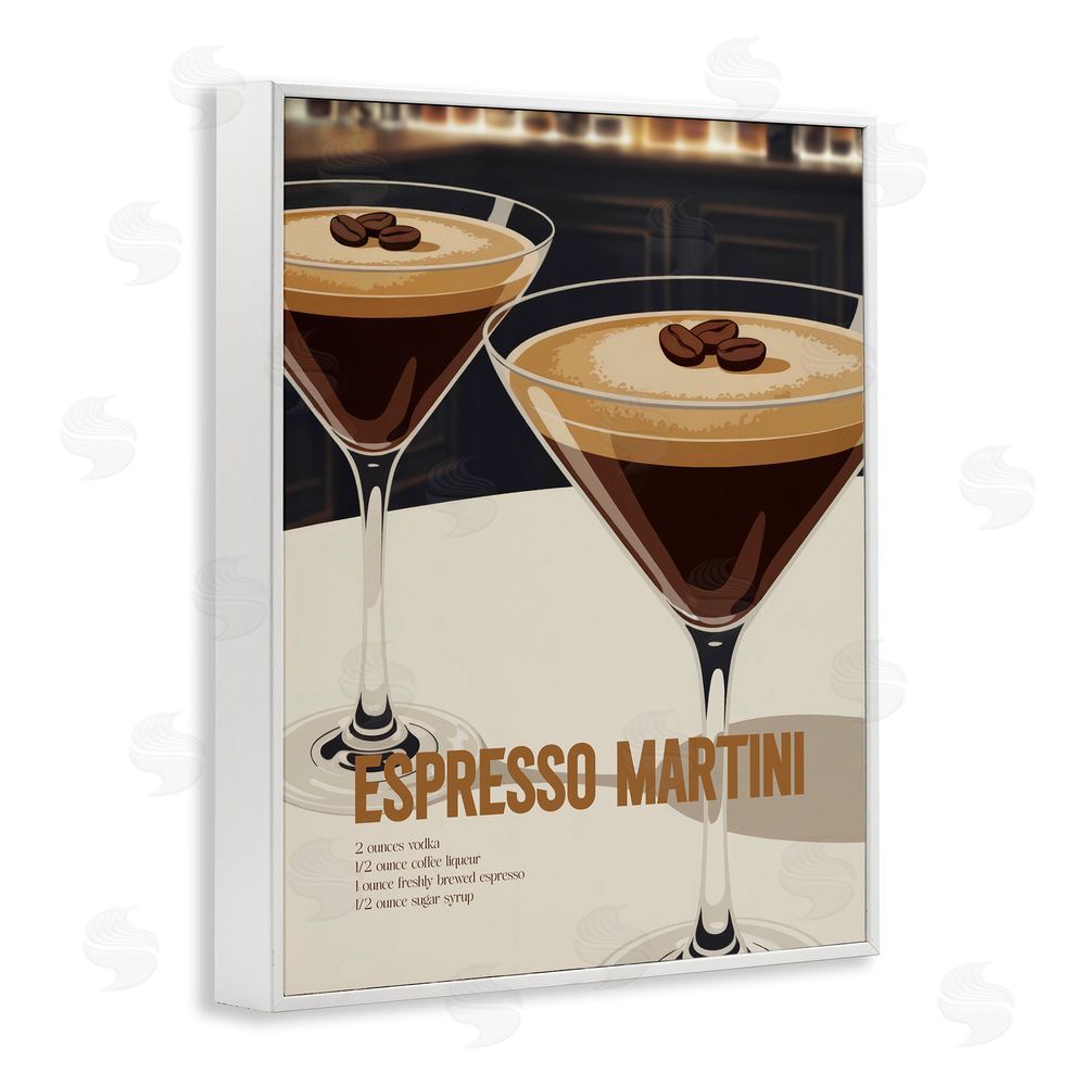 Andreas Magnusson Sleek Modern Espresso Martini White Framed Giclee Wall Art Print