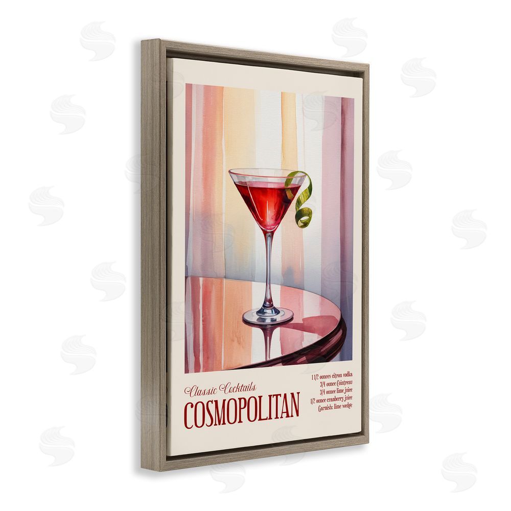 Andreas Magnusson Cosmopolitan on Reflective Table Brown Floating Frame Canvas Wall Art Print
