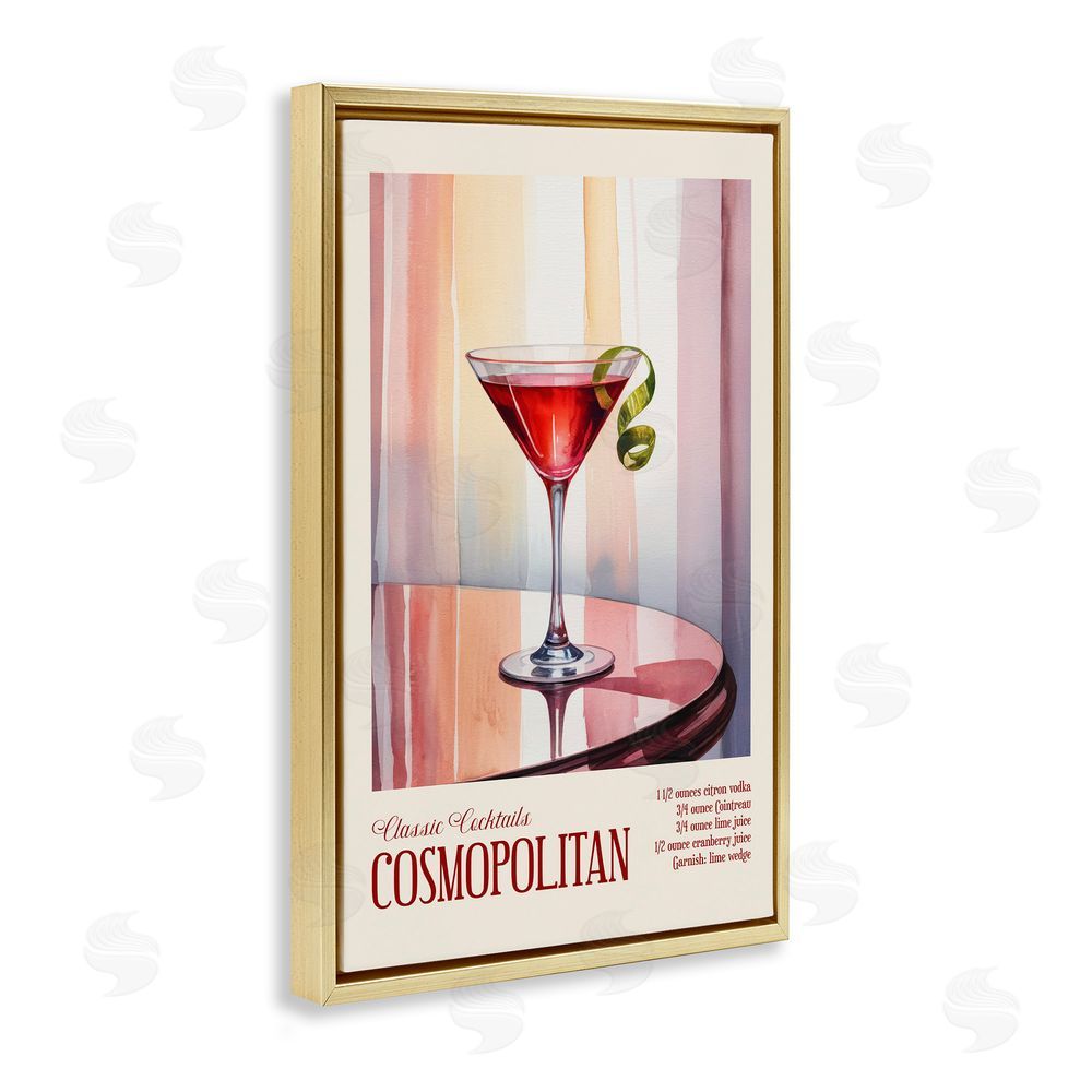 Andreas Magnusson Cosmopolitan on Reflective Table Gold Floating Frame Canvas Wall Art Print