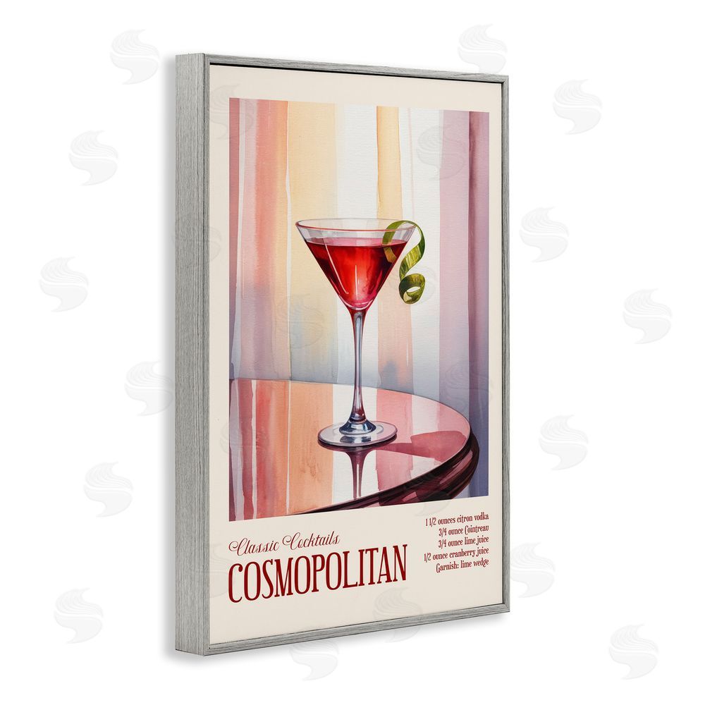 Andreas Magnusson Cosmopolitan on Reflective Table Gray Framed Giclee Wall Art Print