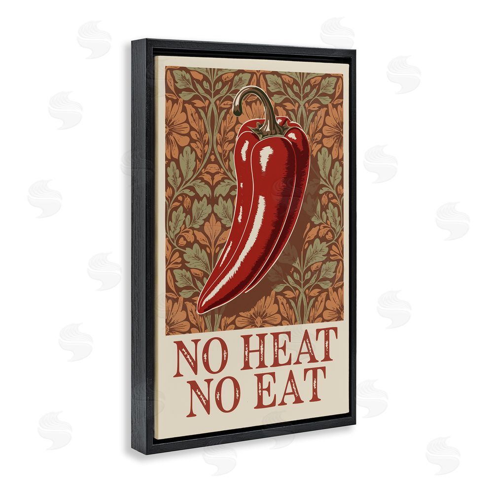 Andreas Magnusson No Heat or Eat Pepper Black Floating Frame Canvas Wall Art Print