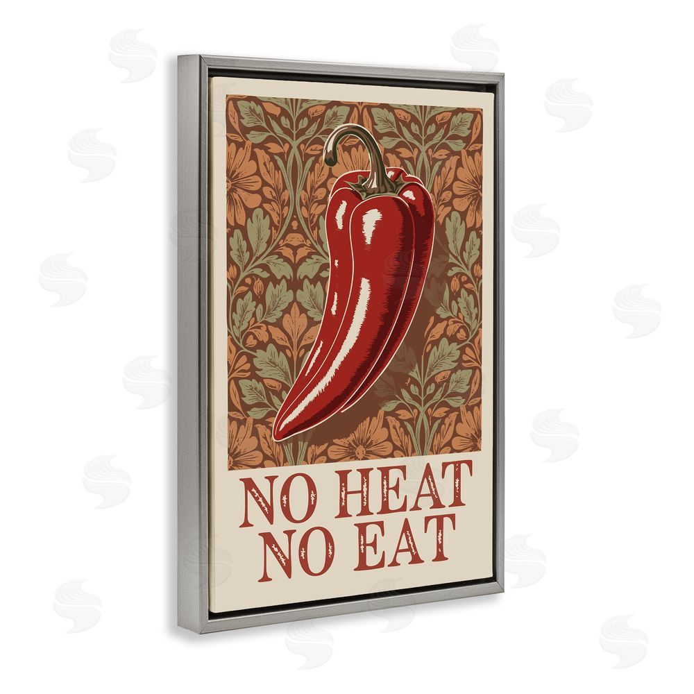Andreas Magnusson No Heat or Eat Pepper Gray Floating Frame Canvas Wall Art Print