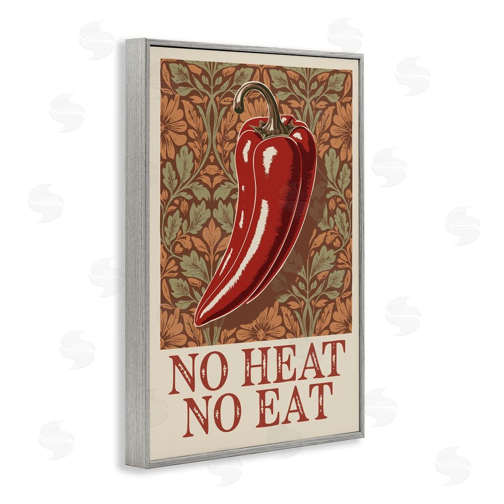 Andreas Magnusson No Heat or Eat Pepper Gray Framed Giclee Wall Art Print