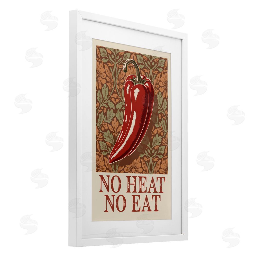 Andreas Magnusson No Heat or Eat Pepper White Framed Print Under Glass Wall Art