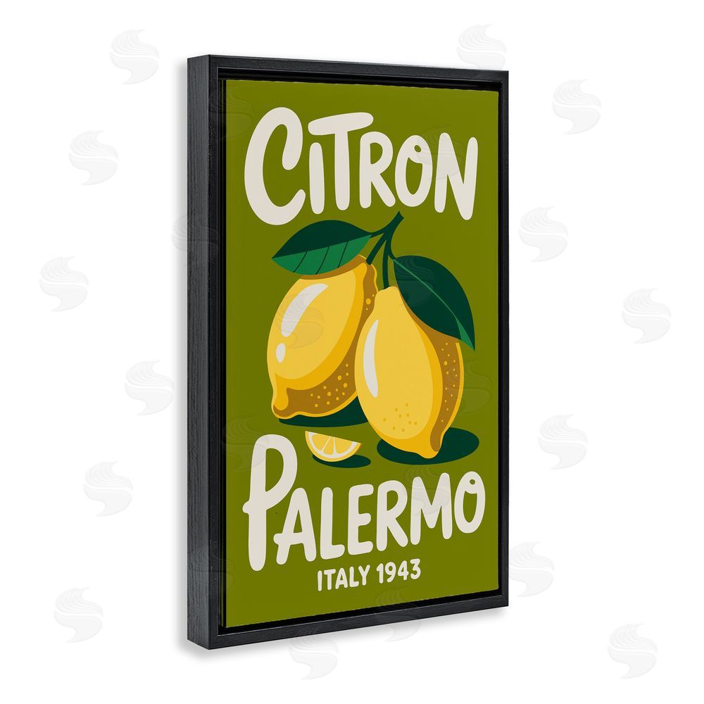 Andreas Magnusson Citron Palermo Lemons Black Floating Frame Canvas Wall Art Print