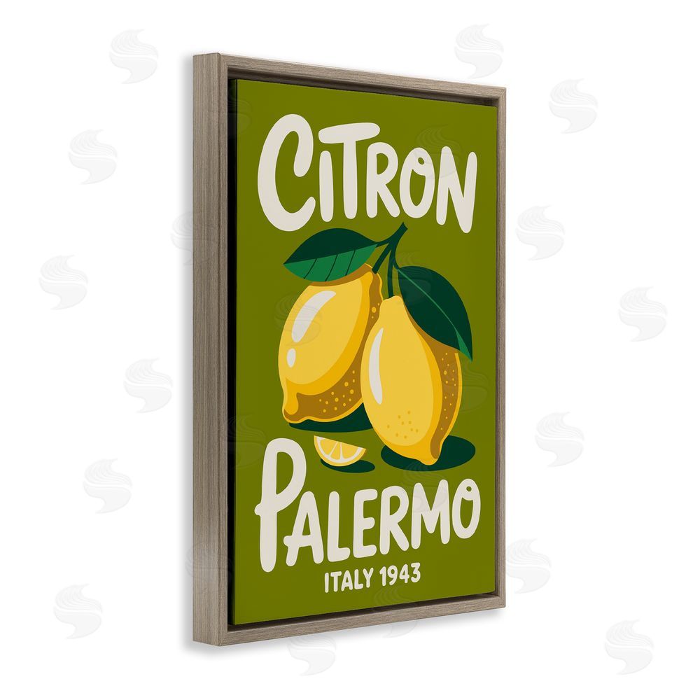 Andreas Magnusson Citron Palermo Lemons Brown Floating Frame Canvas Wall Art Print