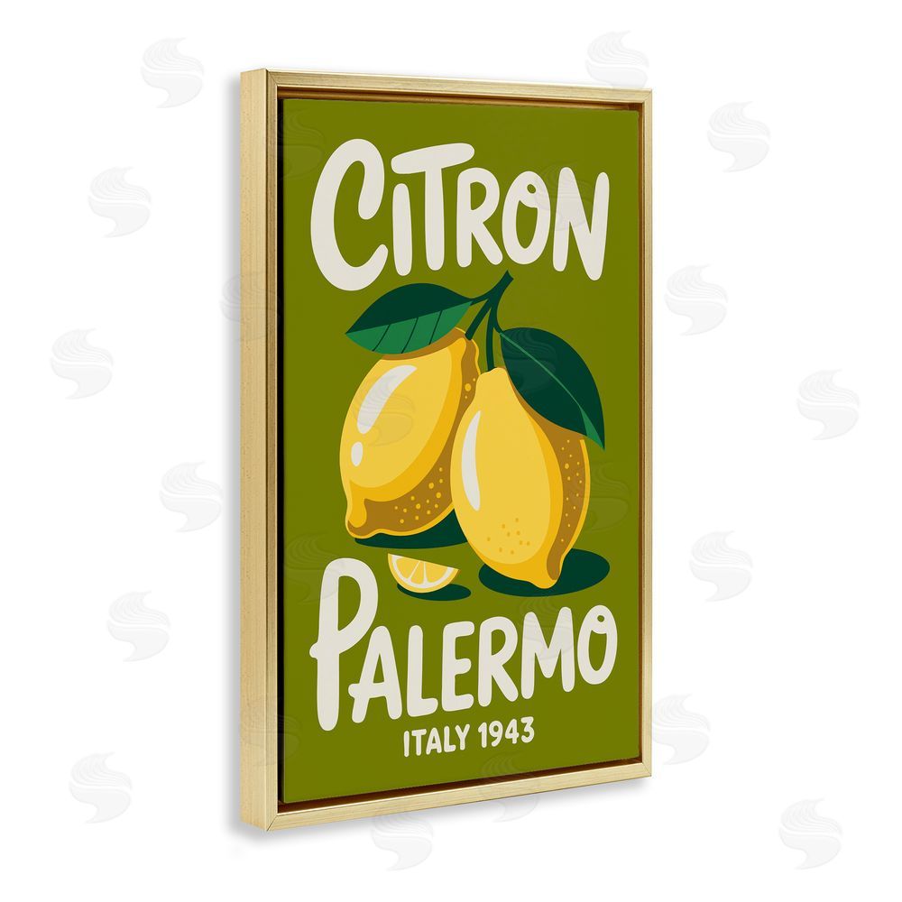 Andreas Magnusson Citron Palermo Lemons Gold Floating Frame Canvas Wall Art Print