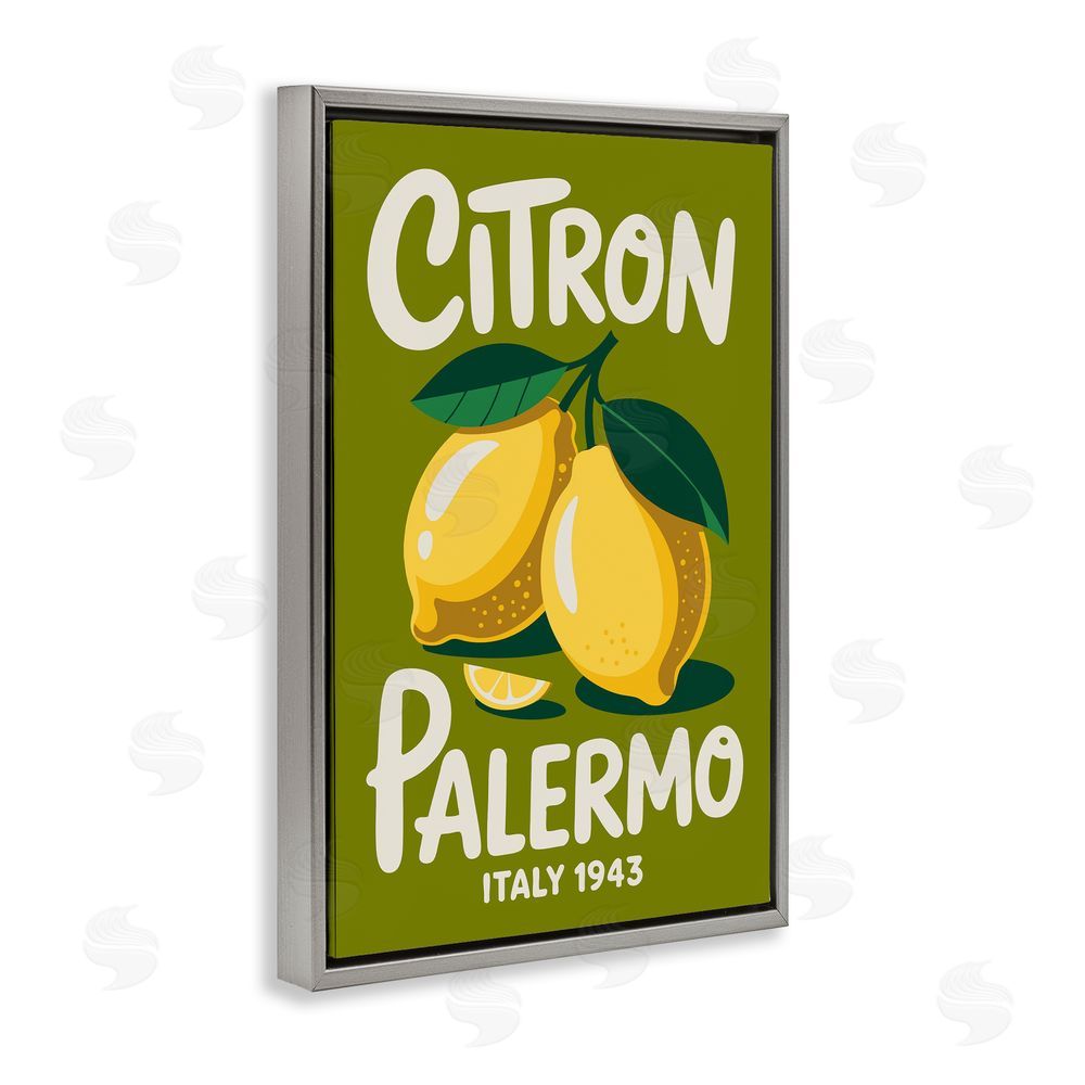 Andreas Magnusson Citron Palermo Lemons Gray Floating Frame Canvas Wall Art Print