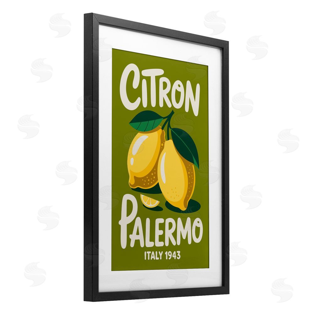 Andreas Magnusson Citron Palermo Lemons Black Framed Print Under Glass Wall Art