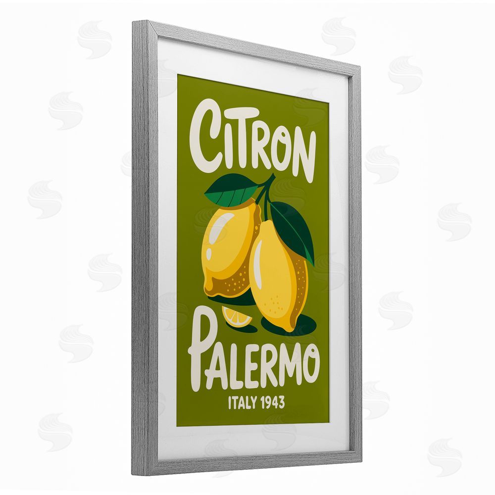Andreas Magnusson Citron Palermo Lemons Gray Framed Print Under Glass Wall Art