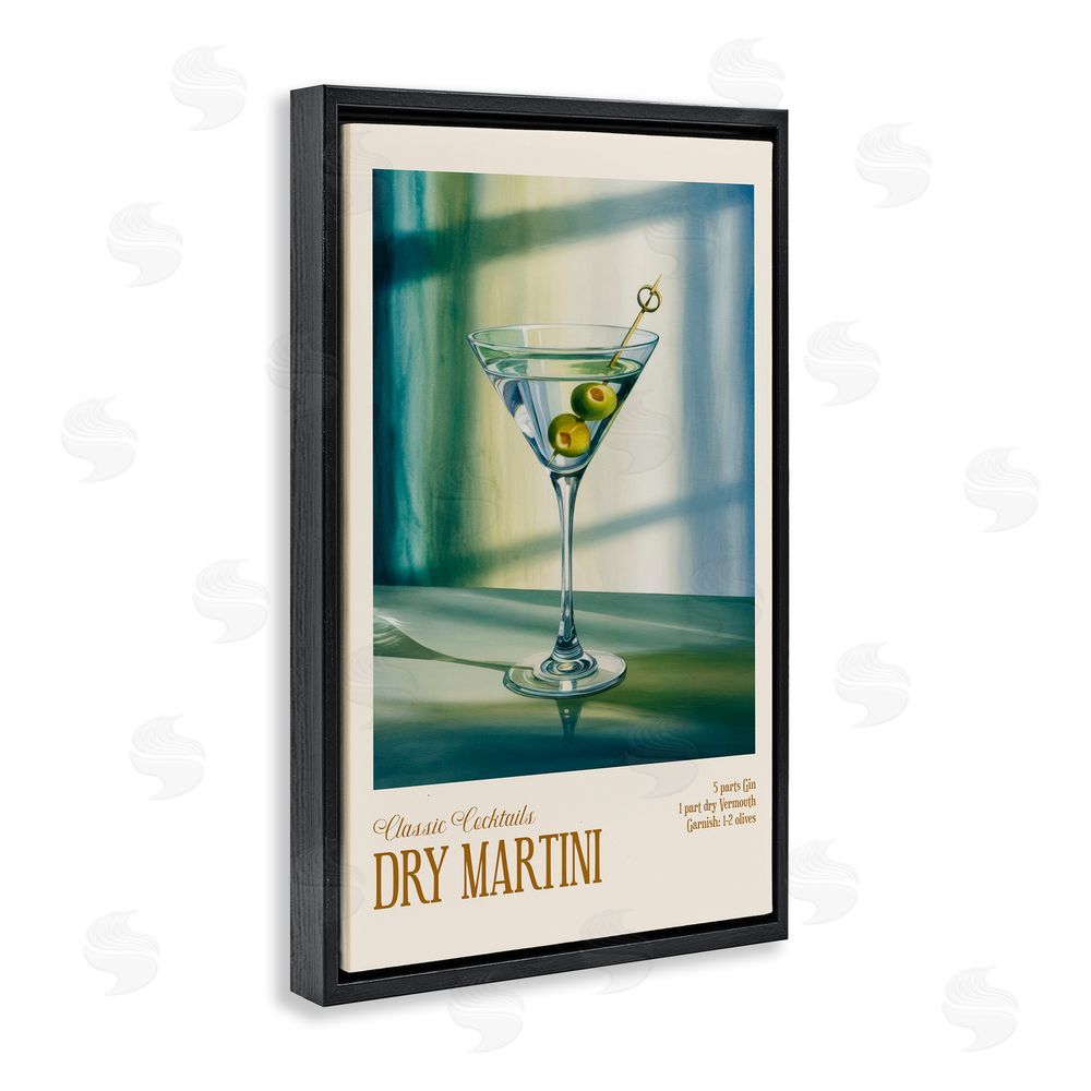 Andreas Magnusson Dry Martini on Surface Black Floating Frame Canvas Wall Art