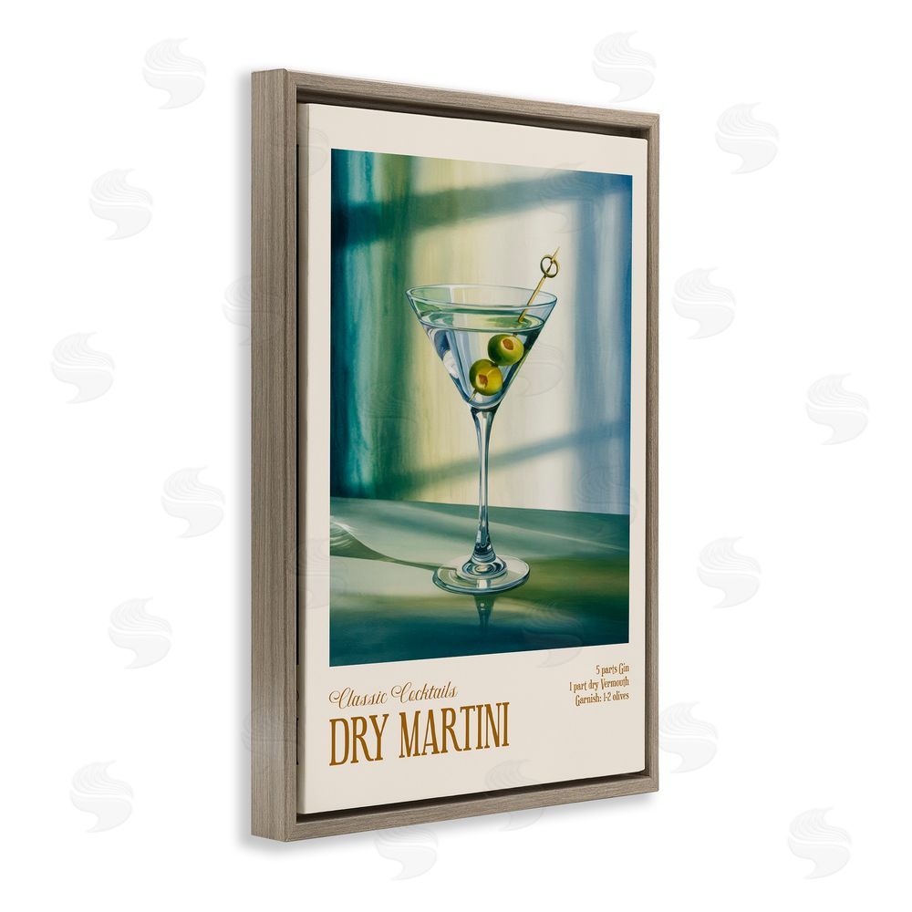 Andreas Magnusson Dry Martini on Surface Brown Floating Frame Canvas Wall Art