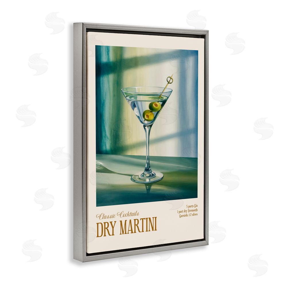 Andreas Magnusson Dry Martini on Surface Gray Floating Frame Canvas Wall Art