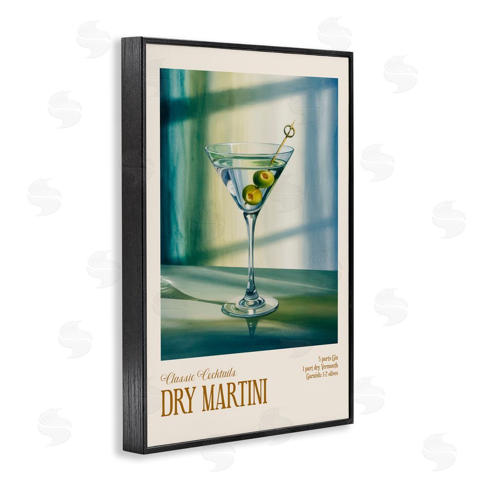 Andreas Magnusson Dry Martini on Surface Blacked Framed Giclee Wall Art Print