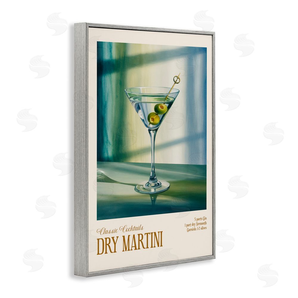 Andreas Magnusson Dry Martini on Surface Gray Framed Giclee Wall Art Print