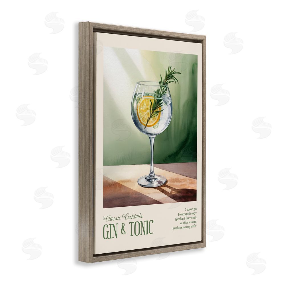 Andreas Magnusson Gin & Tonic Sun Rays Brown Floating Frame Canvas Wall Art