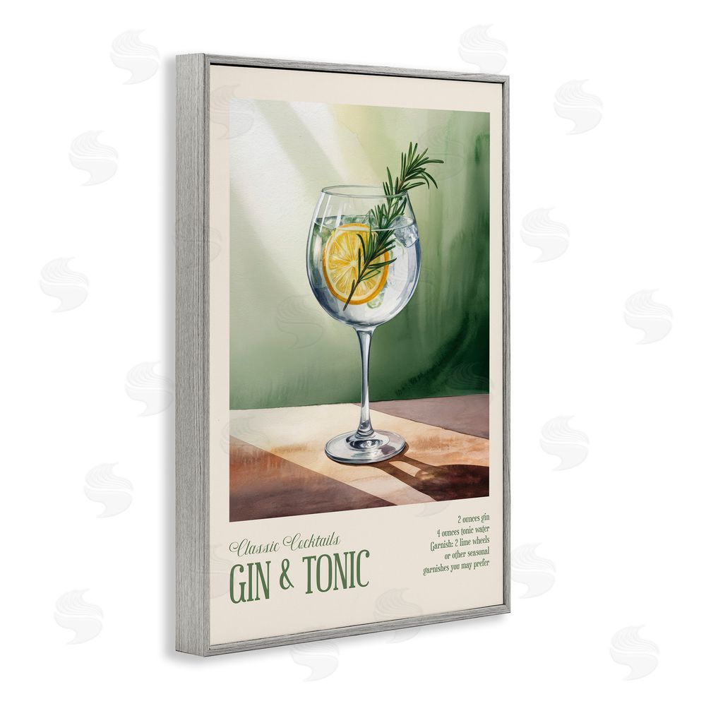 Andreas Magnusson Gin & Tonic Sun Rays Gray Framed Giclee Wall Art Print