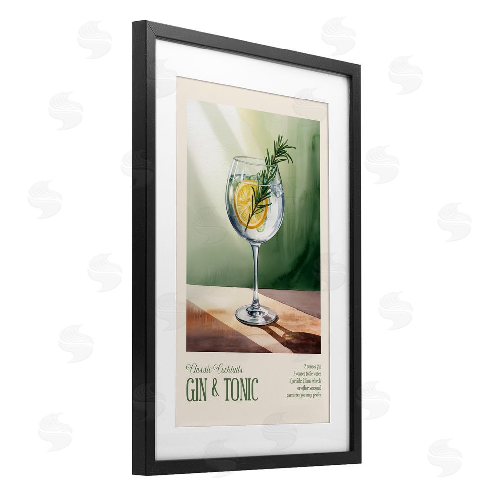 Andreas Magnusson Gin & Tonic Sun Rays Black Framed Print Under Glass with Mat Wall Art
