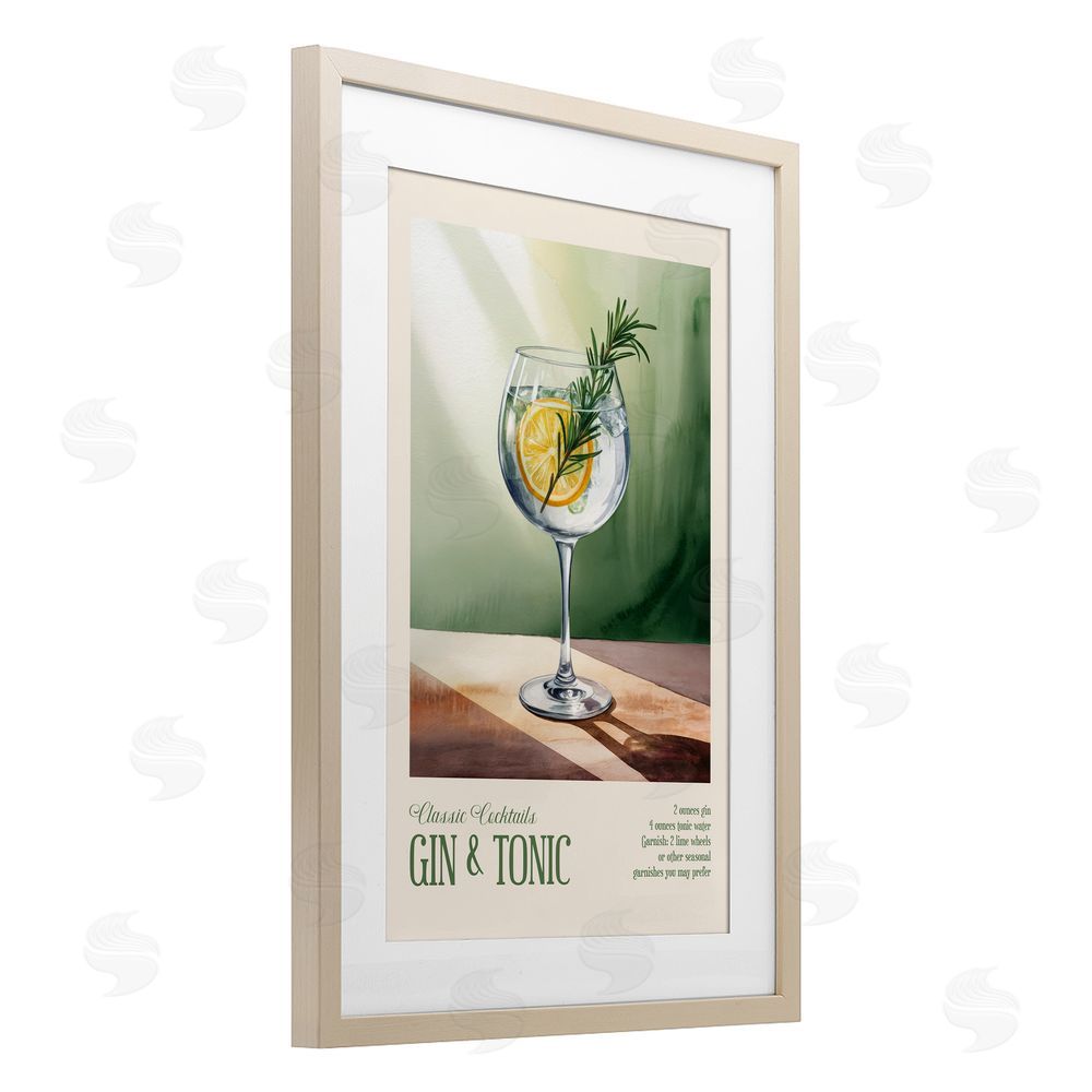 Andreas Magnusson Gin & Tonic Sun Rays Brown Framed Print Under Glass with Mat Wall Art