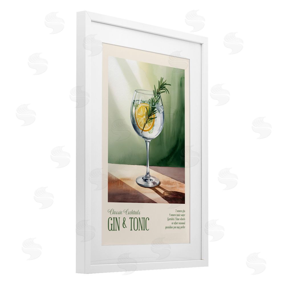 Andreas Magnusson Gin & Tonic Sun Rays White Framed Print Under Glass with Mat Wall Art
