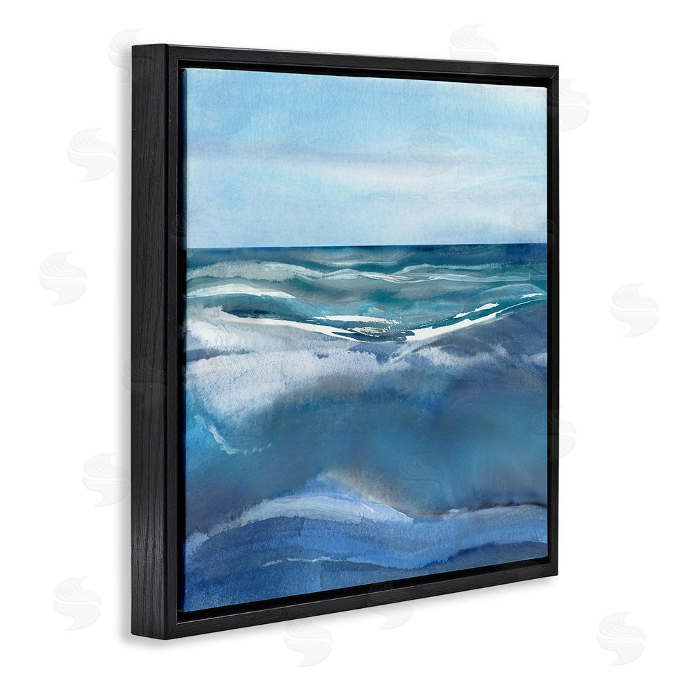 Susan Jill Calm Seas under Soft Sky Black Floating Frame Canvas Wall Art Print
