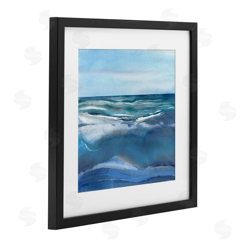 Susan Jill Calm Seas under Soft Sky Black Framed Print Under Glass Wall Art