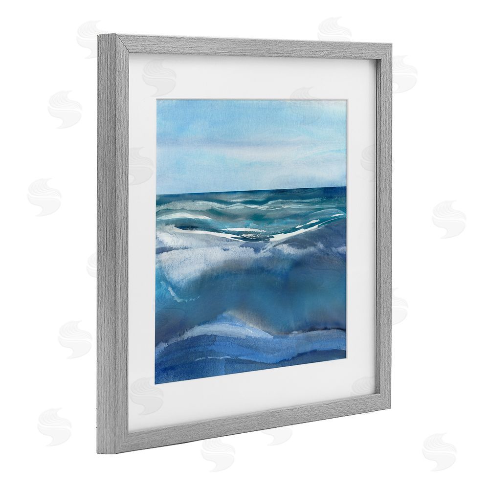 Susan Jill Calm Seas under Soft Sky Gray Framed Print Under Glass Wall Art