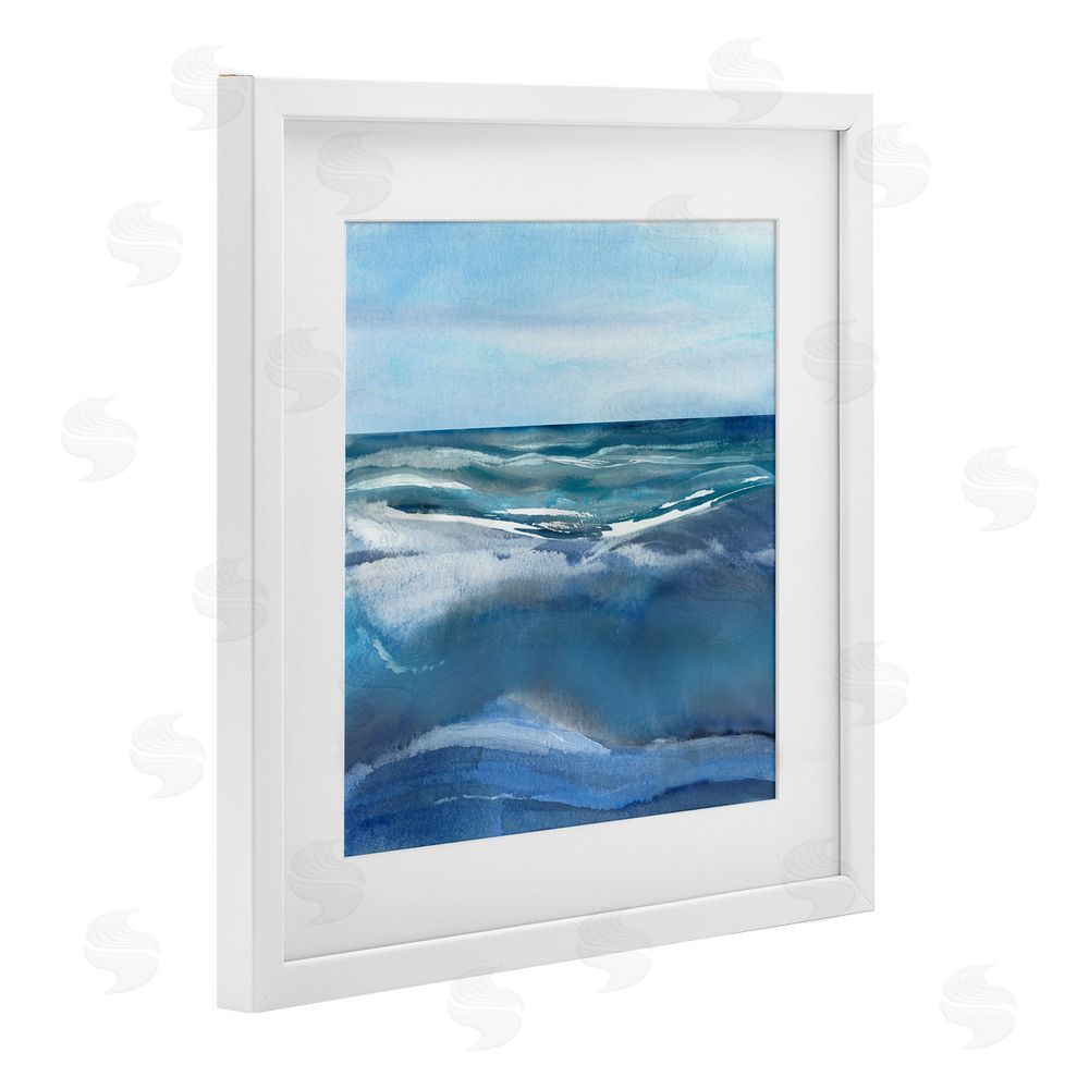 Susan Jill Calm Seas under Soft Sky White Framed Print Under Glass Wall Art