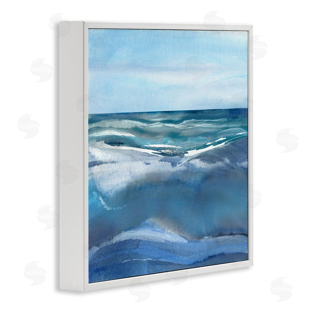 Susan Jill Calm Seas under Soft Sky White Framed Giclee Wall Art Print