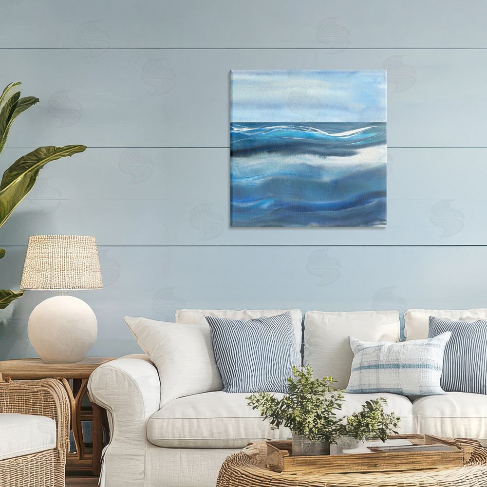 Susan Jill Calm Expanse of Ocean Waves Stretched Canvas Wall Art in Room