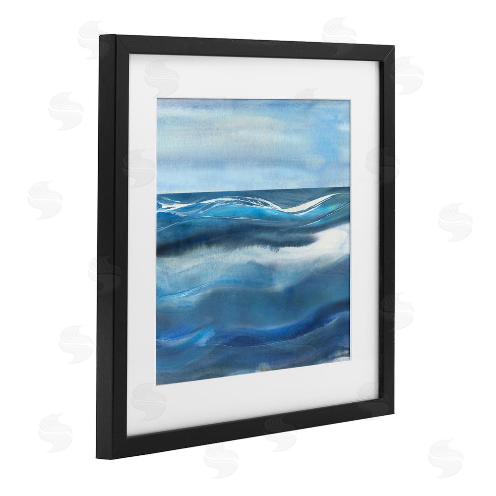 Susan Jill Calm Expanse of Ocean Waves Black Framed Print Under Glass Wall Art