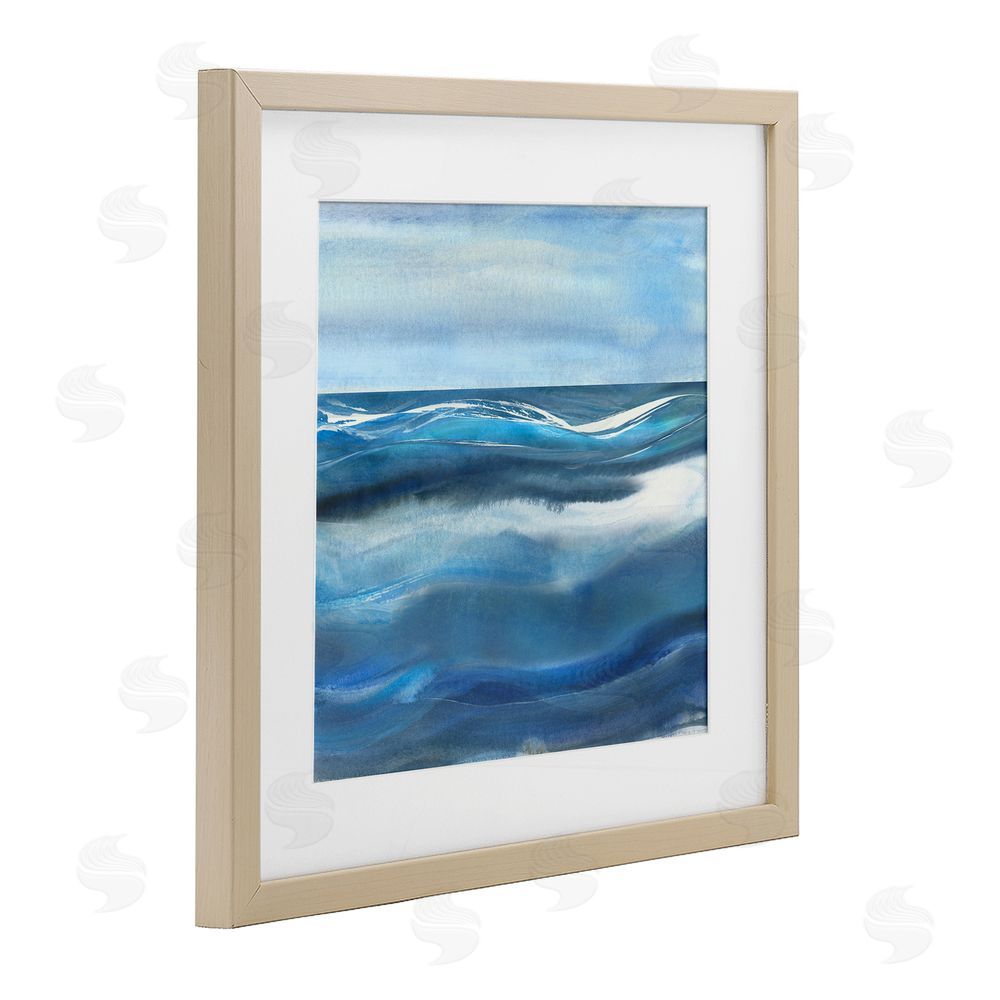 Susan Jill Calm Expanse of Ocean Waves Brown Framed Print Under Glass Wall Art
