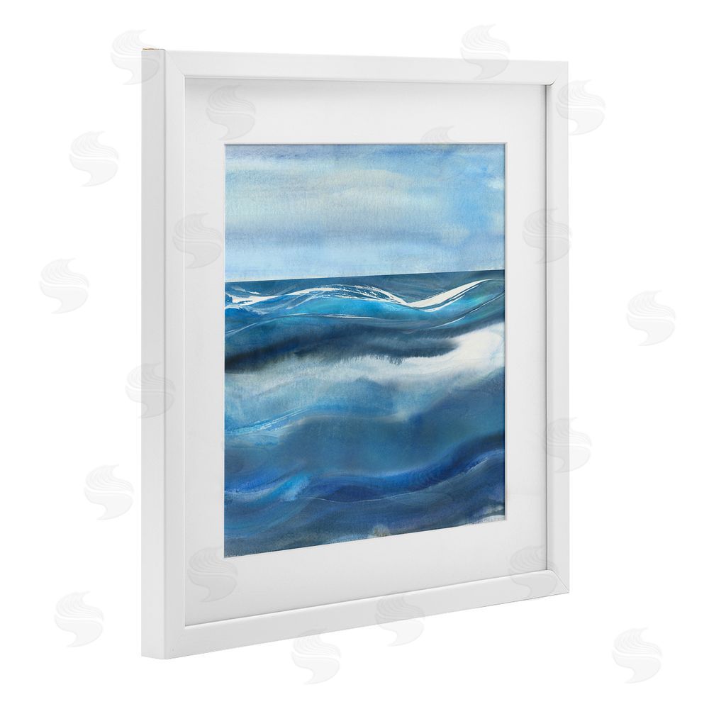 Susan Jill Calm Expanse of Ocean Waves White Framed Print Under Glass Wall Art