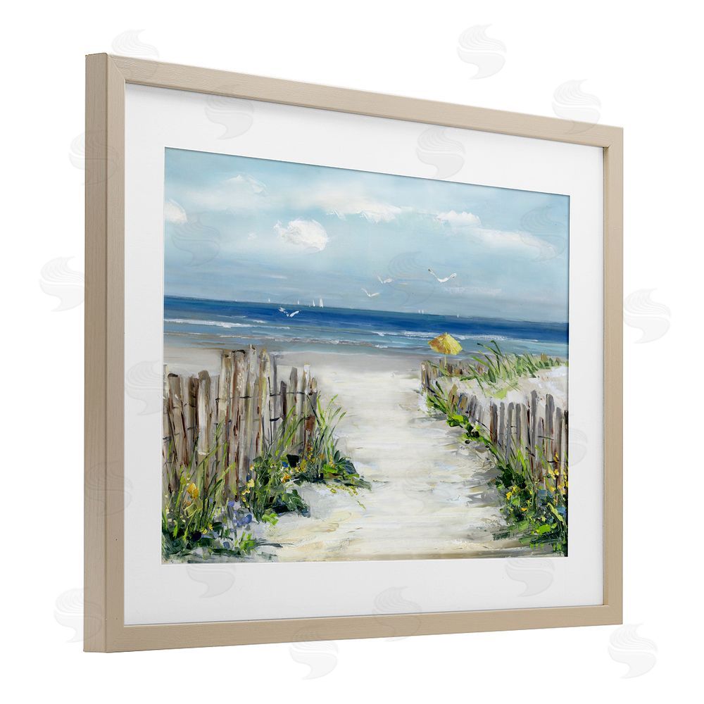 Sally Swatland Sunlit Dune Path To Ocean Brown Framed Print Under Glass Wall Art