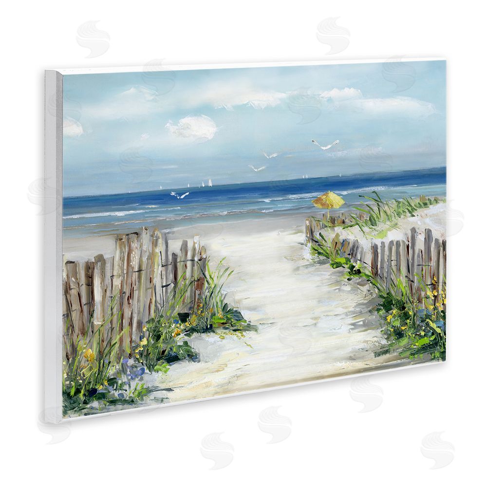 Sally Swatland Sunlit Dune Path To Ocean Wooden Wall Plaque Art Print
