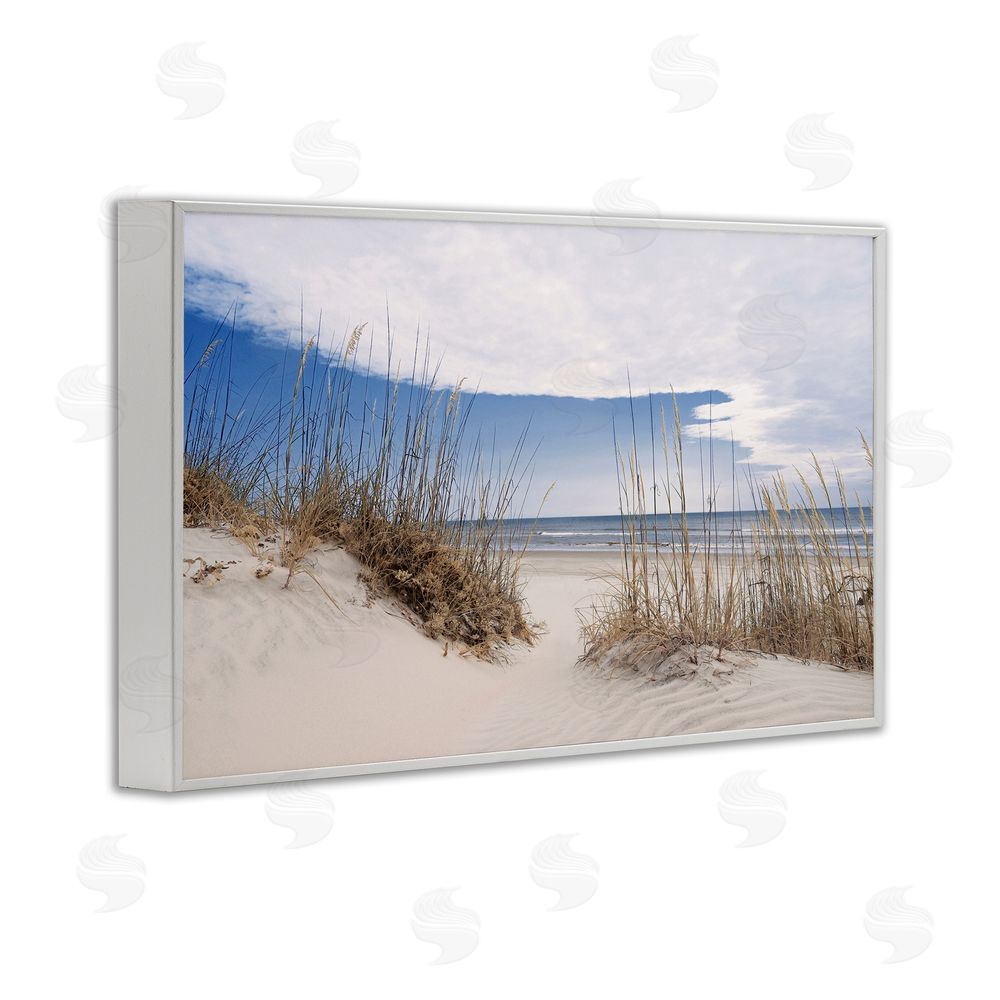 Natalie Carpentieri Sea Oats Along Sandy Dunes White Framed Giclee Wall Art Print