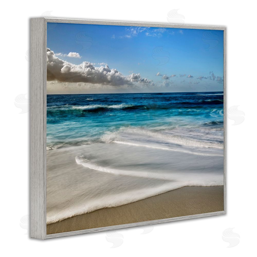 Superstock Morning Foam on Shore Gray Framed Giclee Wall Art Print